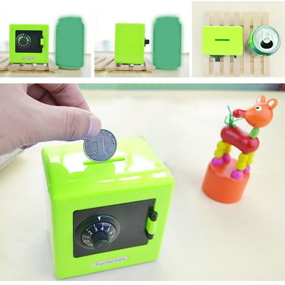 Huayishang Storage Rack Green - Plastic Piggy Bank Safe Shape Safe Coin Savings Bank, Kitchen Essentials Clearance Sale