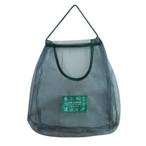 Huayishang Storage Rack Hanging Vegetable and Fruit Storage Bag Kitchen Sundries Hanging Wall Type Polyester Breathable Storage Net Bag, Kitchen Essentials Clearance Sale Black