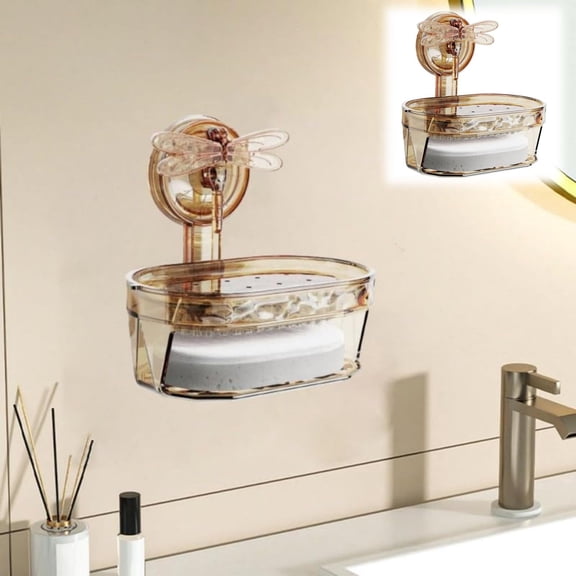 Huayishang Storage Rack, Kitchen Essentials Clearance Sale Suction Cup Soap Box Sponge Holder Suction Cup Soap Dish Powerful Vacuum Suction Soap Holder Butterfly Suction Cup Soap Box