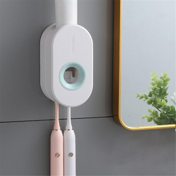 Huayishang Storage Rack Punch-Free Simple Toothbrush Display Rack D Large Size Off-White + Sky Blue, Kitchen Essentials Clearance Sale