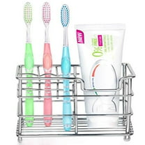 Huayishang Storage Rack Stainless Steel Toothbrush and Toothpaste Holder Vertical, Kitchen Essentials Clearance Sale Silver