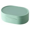 thumbnail image 1 of Huayishang Storage Rack Travel Soap Box Portable Creative Soap Box Waterproof with Cover Soap Plastic Box Green, Kitchen Essentials Clearance Sale Green, 1 of 8