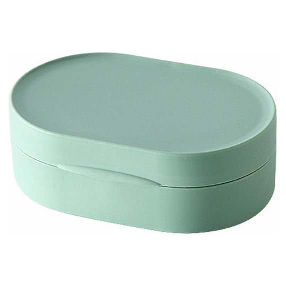 Huayishang Storage Rack Travel Soap Box Portable Creative Soap Box Waterproof with Cover Soap Plastic Box Green, Kitchen Essentials Clearance Sale Green