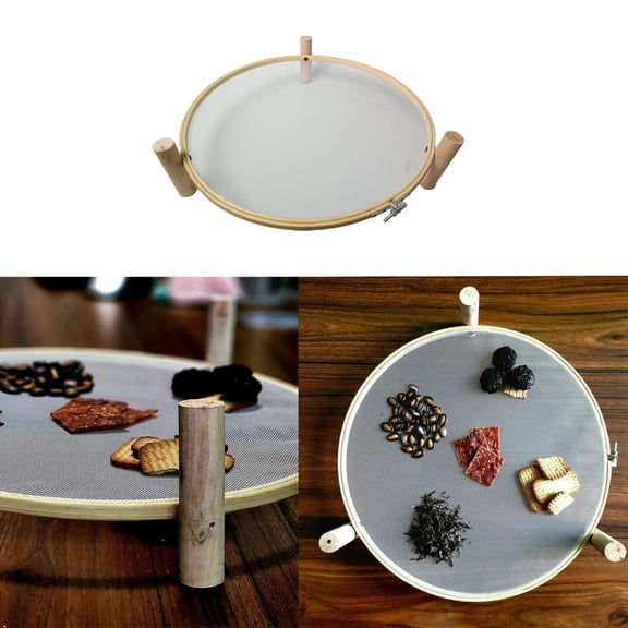 Huayishang Storage Rack Wooden Pasta Herb Drying Rack Stackable Food Dryer with Net Multipurpose, Kitchen Essentials Clearance Sale Beige