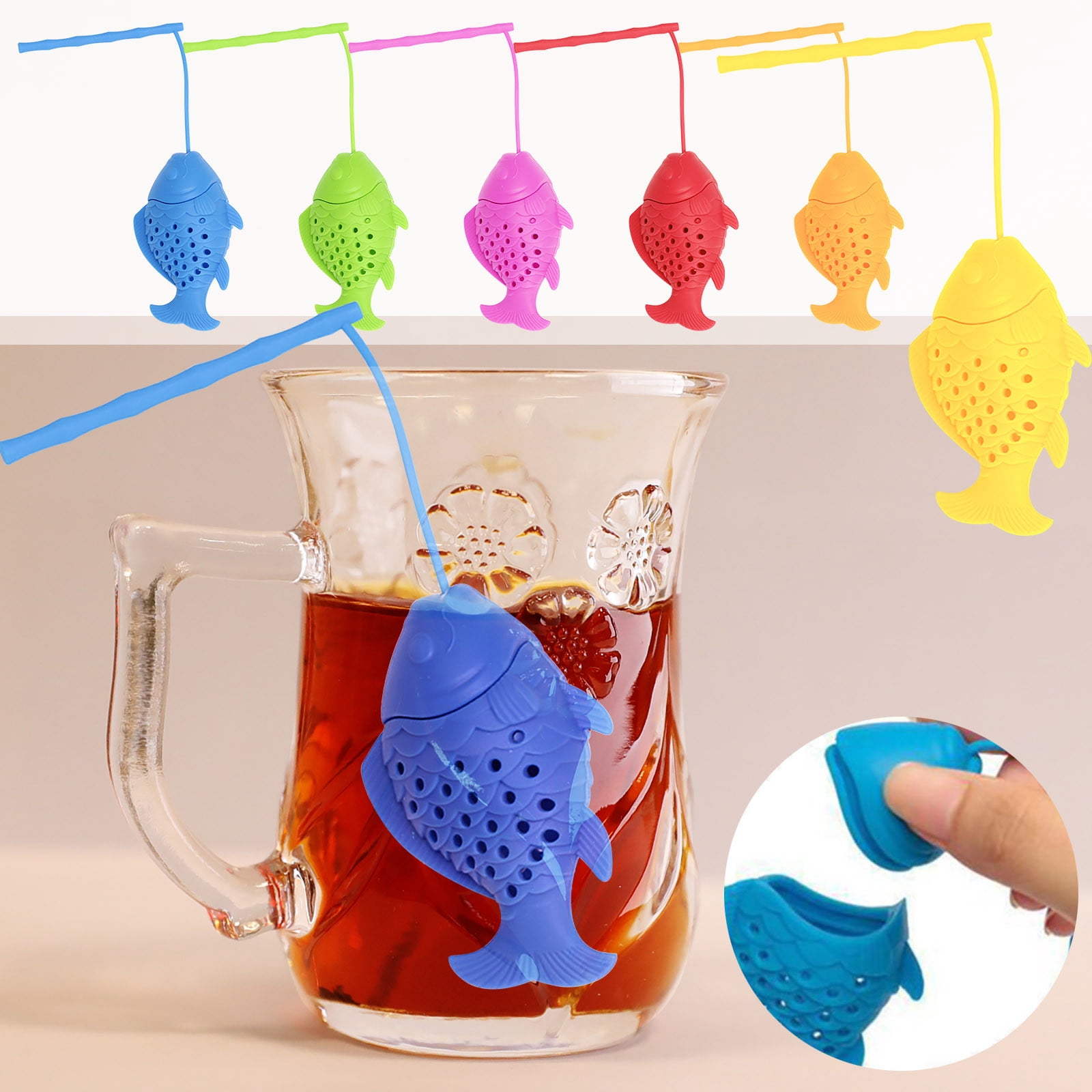 Huayishang Tea Infuser Clearance, Silicone Tea Strainers Creative Fish ...
