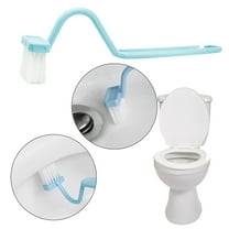 Huayishang Toilet Brush Toilet Cleaning Brush V-Shaped Toilet Brush Curved Handle Sanitary Plastic Brush, Kitchen Essentials Clearance Sale Blue