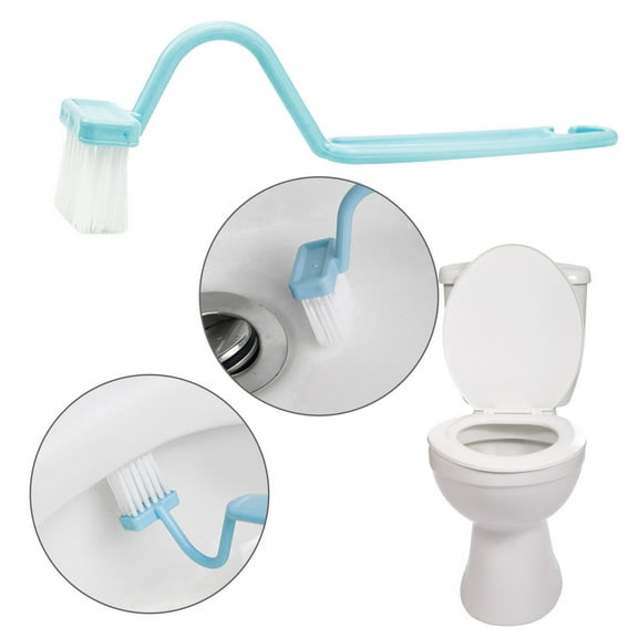 Huayishang Toilet Brush Toilet Cleaning Brush V-Shaped Toilet Brush Curved Handle Sanitary Plastic Brush, Kitchen Essentials Clearance Sale Blue