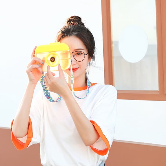 Huayishang Water Bottle, Kitchen Essentials Clearance Sale 1Pcs Cute Camera Water Cup Personality Creative with Straw Diagonally Across Watercup Outdoor Camera Straw Plastic Cup Strap