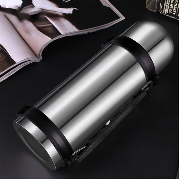 Huayishang Water Bottle Large Capacity Insulation Cup 304 Stainless Steel High Vacuum Tourist Pot Outdoor Water Cup, Kitchen Essentials Clearance Sale Silver