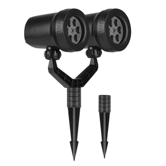 (Huayusheng)--1Pc Christmas Snowflake Projector Light Dual Head LED Stake Light IP44 Waterproof Xmas Decoration For Holiday Indoor Outdoor Use Garden Patio Wall Decor**--（/;; ）