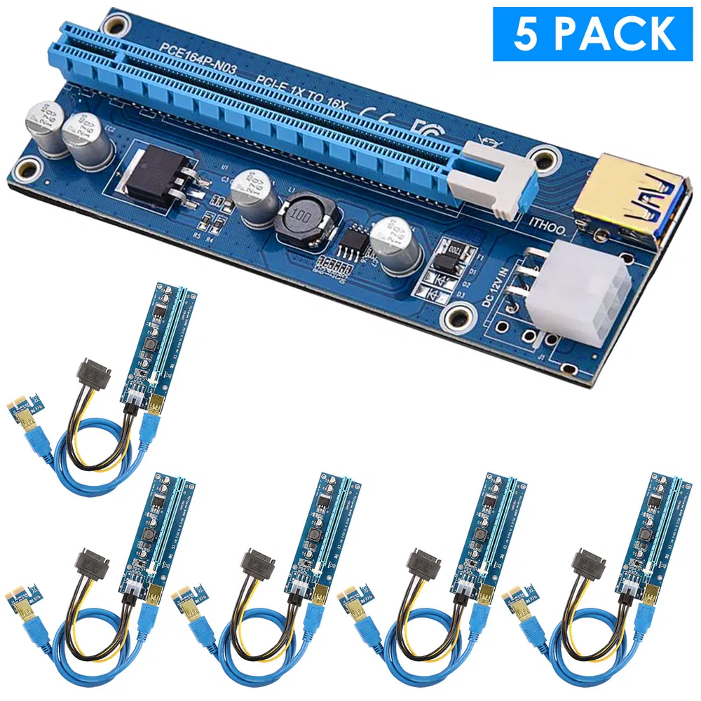 (Huayusheng)--5Sets PCI-E PCI Express Risers GPU Mining Powered Riser ...
