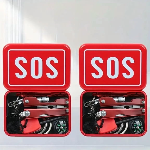 (Huayusheng)--8 Item Emergency Survival Kit, Flint, Essential For The Home, Essential For The Outdoors, Ideal Gifts For Men, Gifts For Women, Christmas And Birthday Gifts**--( c.;'[;)