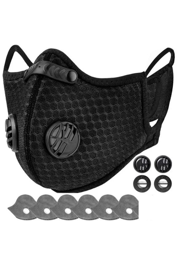 (Huayusheng)-- Reusable Half Face Cover Mask W Filter Cycling Outdoor Sport Face Mask Black **--（ hgl'[;）