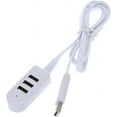 thumbnail image 1 of Hub Mini Extension Cord USB Date Charging Port Travel Extension Cord Travel Charger Micro USB Hub Computer Ultra Thin White Multi Charger Male to Female Hub Micro USB Charger-4 feet, 1 of 5
