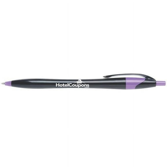 Hub Pen 329PUR-BLK Javalina Midnight Black Pen - Purple Trim & Black Ink - Pack of 250