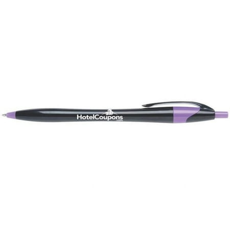 Hub Pen 329PUR-BLUE Javalina Midnight Black Pen - Purple Trim & Blue Ink - Pack of 250