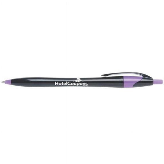 Hub Pen 329PUR-BLUE Javalina Midnight Black Pen - Purple Trim & Blue Ink - Pack of 250
