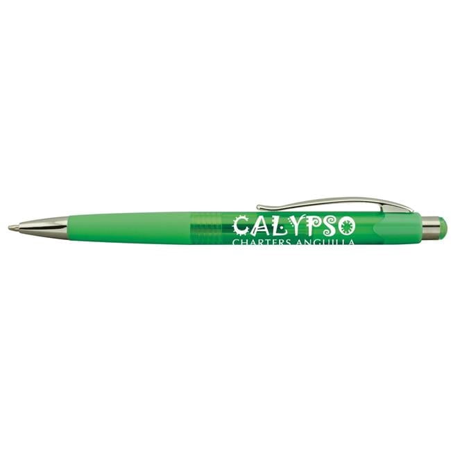 Hub Pen 421GRN-BLK Mardi Gras Clipper Translucent Green Pen - Black Ink - Pack of 250