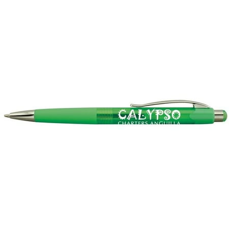 Hub Pen 421GRN-BLK Mardi Gras Clipper Translucent Green Pen - Black Ink - Pack of 250
