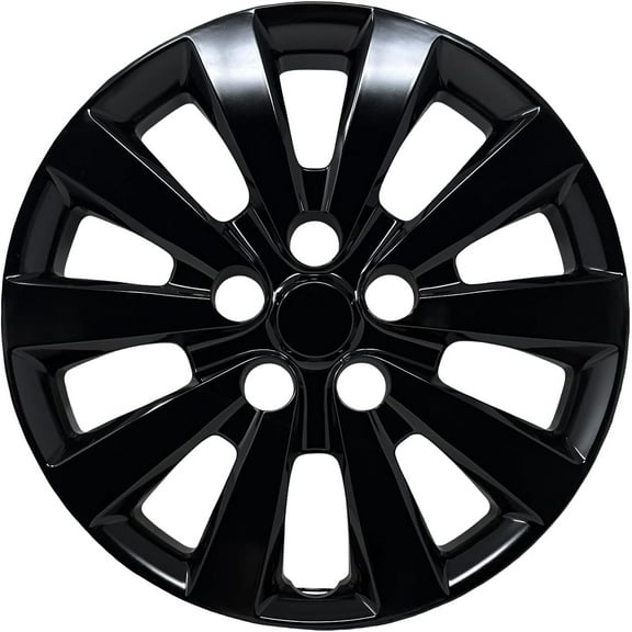 HubStar Hubcap Fits Nissan Sentra 2013-2019, Leaf 2013-2018, Premium Replica 16-inch Replacement, Gloss Black, 1 Piece