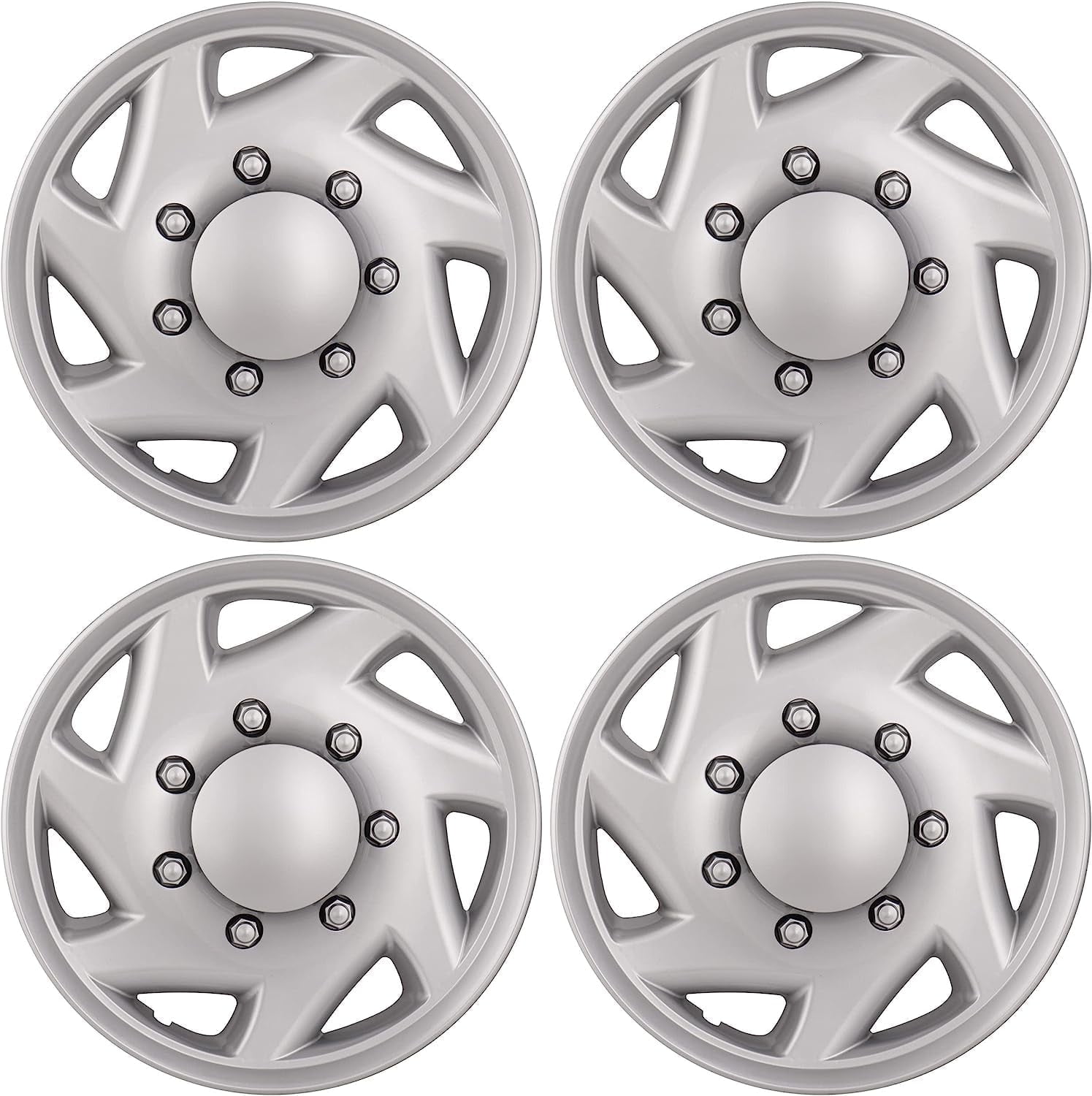 HubStar Hubcap for Ford Van 1998-2023, Premium Heavy-Duty Replacement 16-inch Wheel Cover (4 Pieces)