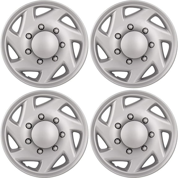 HubStar Hubcap for Ford Van 1998-2023, Premium Heavy-Duty Replacement 16-inch Wheel Cover (4 Pieces)