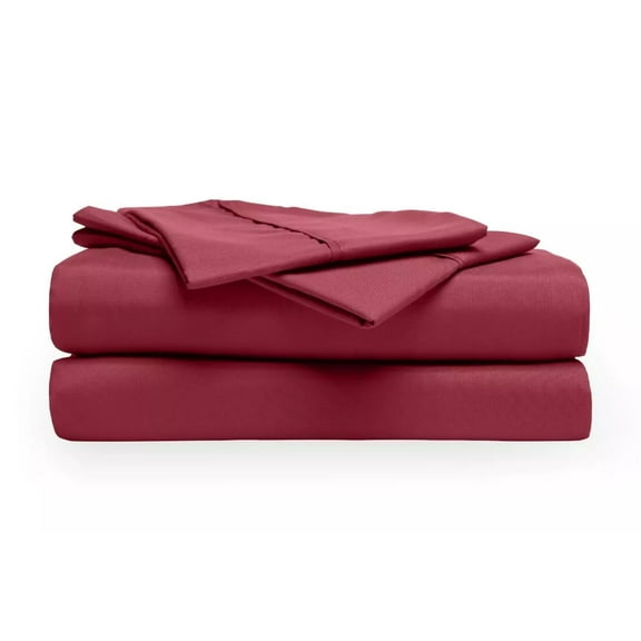 Huba Homes 1800 4-Piece Bed Sheet Set Ultra Soft Deep Pockets Better than Egyptian Cotton california king dark red