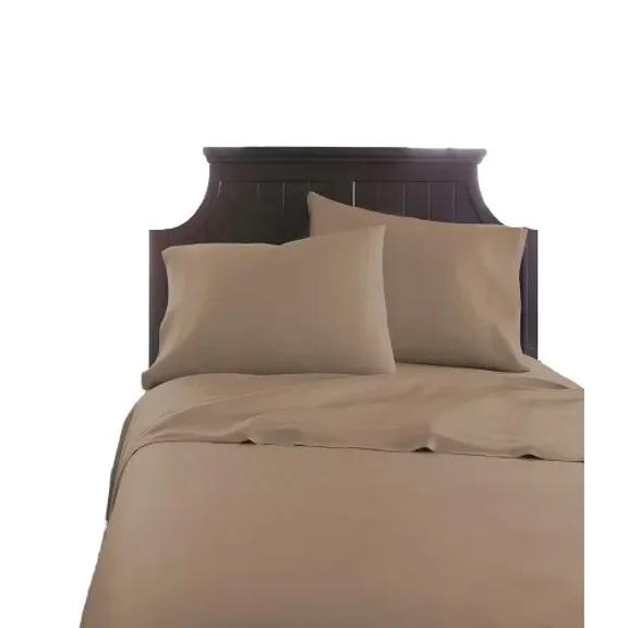 Huba Homes 1800 TC BRAND NEW 4PC BED SHEET SET SOLID - LUXURY MICROFIBER DEEP POCKET SHEETS twinxl Taupe