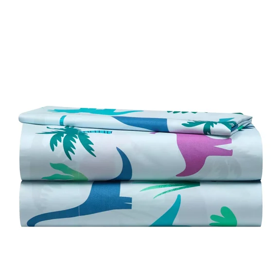 Huba Homes 3 Piece Sheet Set, Including Top Sheet, Fitted Sheet and Pillow Case, Dinosau...
