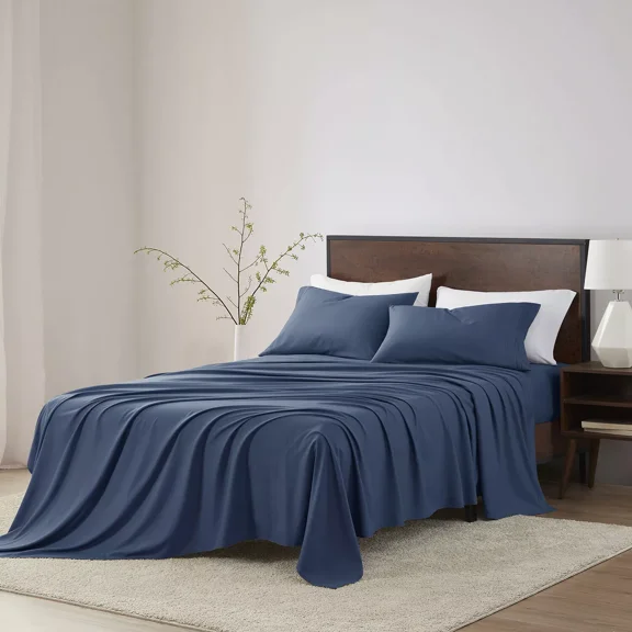 Huba Homes 4 Piece Bed Sheets Set by Nymbus Hotel Luxury Deep Pocket Softest Premium Sheets Queen Navy