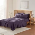 thumbnail image 1 of Huba Homes 6 Piece Bed Sheet Set by Nymbus- Hotel Luxury Pillowcases, Fitted & Flat Sheets cal king Purple Eggplant, 1 of 1