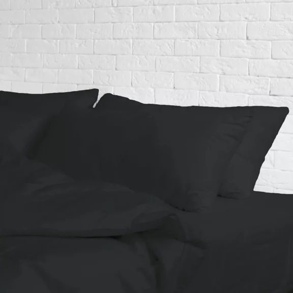 Huba Homes BED SHEET SET 1800 THREAD COUNT EGYPTIAN COTTON FEEL LUXURY DEEP POCKETS SOFT california king Black