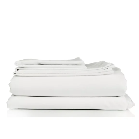 Huba Homes BED SHEETS BAMBOO FEEL HIGH THREAD COUNT 1800 4 PIECE - Egyptian Cotton Feel Queen White