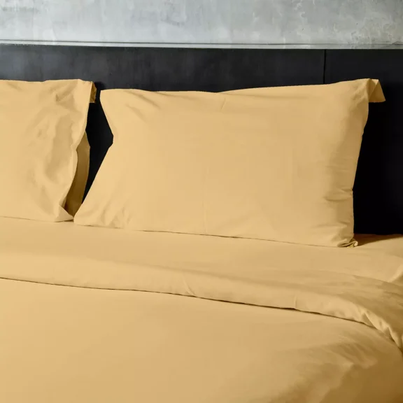 Huba Homes BED SHEETS HIGH THREAD COUNT FOR DEEP POCKETS EGYPTIAN COTTON FEEL BEDDING HOTEL Queen gold