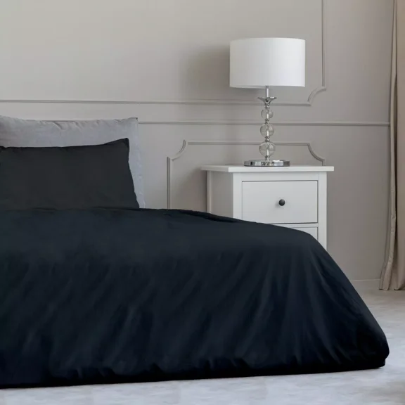 Huba Homes Bed Sheets Soft Hotel Soft Bamboo Cotton Feel 4 Piece Deep Pocket Bed Sheet Set Twin Black