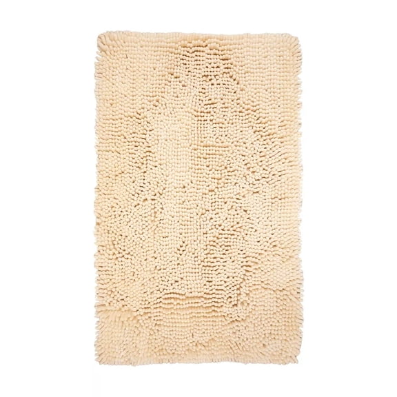 Huba Homes Bella Chenille Bathroom Rug, Size & Color Options, Micro-Poly, Uber Plush & Soft-cream