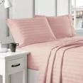 thumbnail image 1 of Huba Homes Brielle Home 300 Thread Count 100% Cotton Dobby Striped Sheets Collection full Blush, 1 of 3