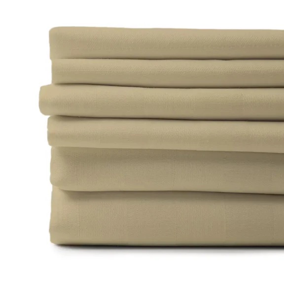 Huba Homes DEEP POCKETS SOFT 6 PIECE 1800 THREAD COUNT EGYPTIAN COTTON FEEL SHEETS FOR BED twin extra long cream