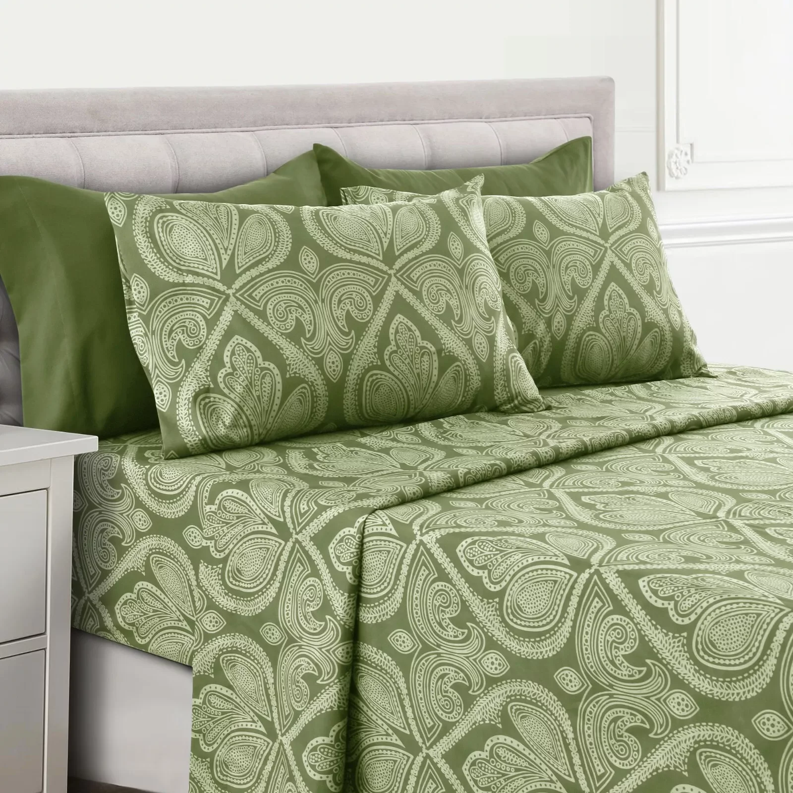 Microfiber Comfort Deep Pocket Paisley Sheets