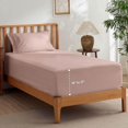 thumbnail image 1 of Huba Homes Deep Pocket Twin Sheets Set - Fits Mattresses Up to 21" Thick, 3 Piece Air Mattress Sheets with Deep Pocket, Moisture Wicking Soft Cooling Bedding Sheets & Pillowcases Dusty Pink, 1 of 1