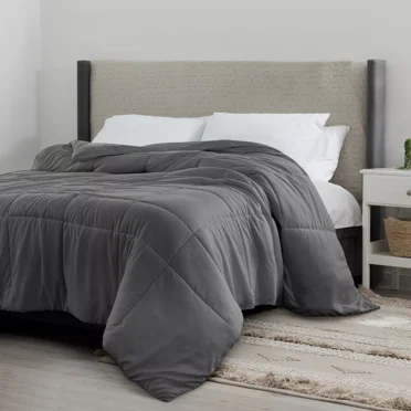 Huba Homes Down Alternative Comforter Reversible Microfiber Soft Duvet Insert All Seasons twin gray