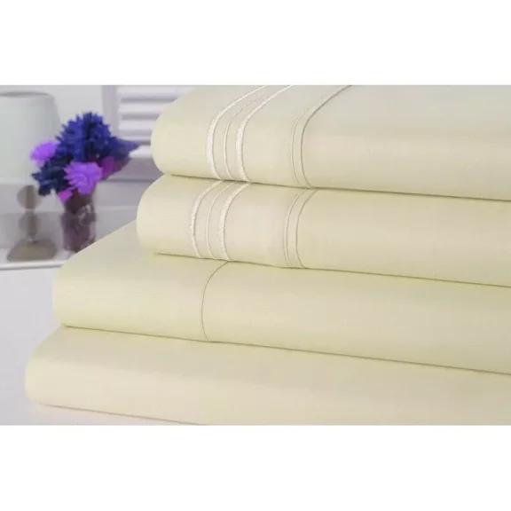 Huba Homes Egyptian Comfort Microfiber 1800 Count Deep Pocket Hotel Quality Bed sheet Sets twin Beige