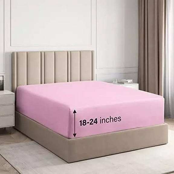 Huba Homes Extra Deep Pocket Fitted Sheet - Single Fitted Sheet Only - Extra Deep Pockets