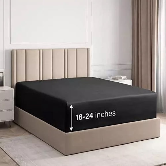 Huba Homes Extra Deep Pocket Fitted Sheet - Single Fitted Sheet Only - Extra Deep Pockets