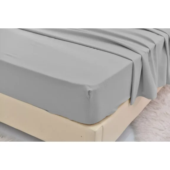 Huba Homes Full Size Bamboo Bed Sheet Sets Soft Cooler than Cotton Bamboo Sheets 4 PiecesSilver