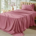 thumbnail image 1 of Huba Homes Full Size Bed Sheets - Soft Sheets for Full Size Bed, 4 Pieces Hotel Luxury Full Sheet Sets, Easy Care Polyester Microfiber Cooling Bed Sheet Set Geranium Pink, 1 of 1