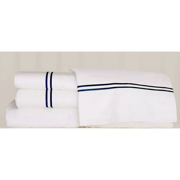 Huba Homes Hamptons 300 Thread Count 100% Egyptian Cotton Queen size4 pcs bed sheet set Navy Blue