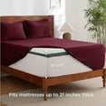 thumbnail image 1 of Huba Homes King Sheets Set - Fits Mattresses Up to 21" Thick, 4 Piece Air Mattress Sheets with Deep Pocket, Moisture Wicking Soft Cooling Bedding Sheets & PillowcasesBurgundy, 1 of 1