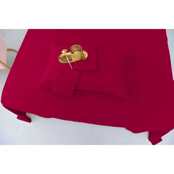 Huba Homes King Size Bamboo Bedsheet Set Silky Deep Pocket Softer Than Cotton Bamboo Sheets twin xl Red