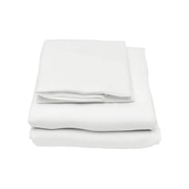 Huba Homes Luxury 1800 Count 4 Piece Brushed Cotton Feel Extra Deep Pocket Sheets For Bed Twin extra long White Pearl